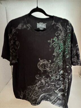 Y2K MMA Elite Graphic T-shirt With Skull and Cross Graphics XL